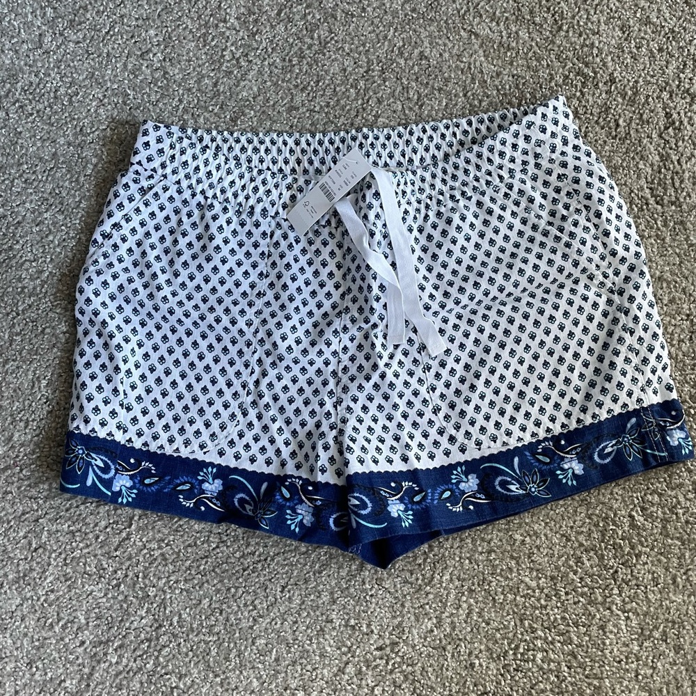 NWT J. Crew Seaside Short in Blue Ribbon Block Print - Picture 2 of 7